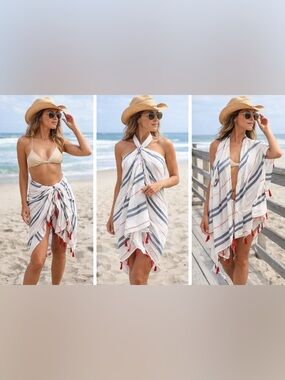 Boho Tassel Sarong Cover Up Wrap Skirt Beach Resort Swimwear